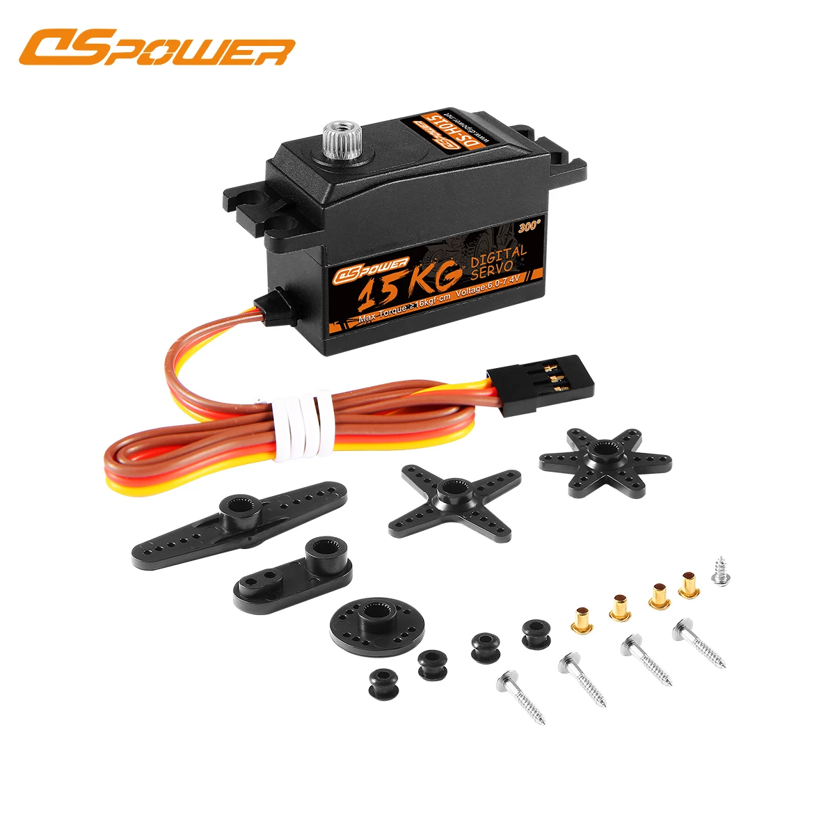 DSPOWER 15KG Metal Gear Short Body Servo Standardowy cyfrowy silnik niskoprofilowy do 1/8 1/10 RC Car Axial Scx10 Plane Boat Robot Toy