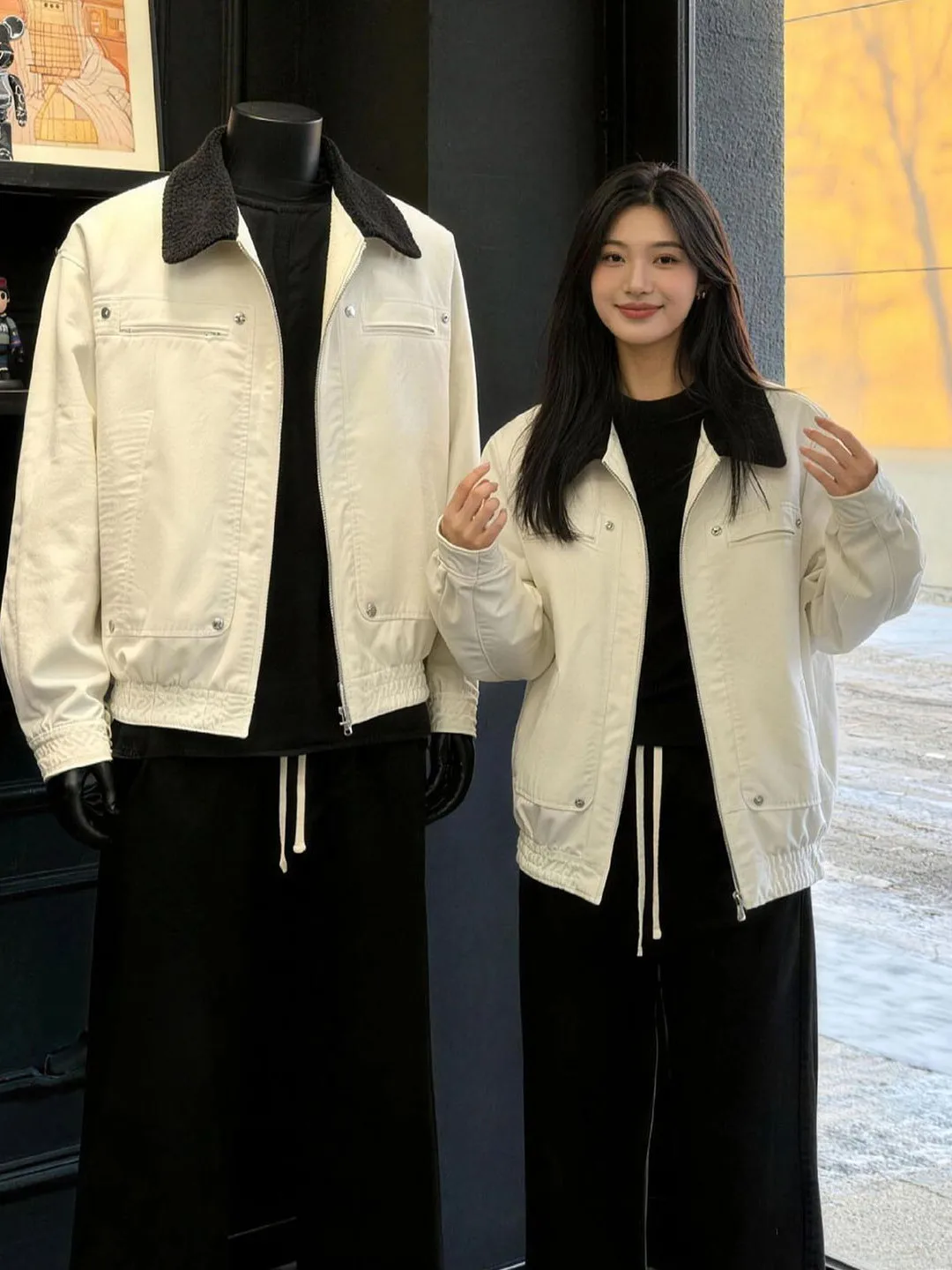 

Мужская рабочая куртка в американском ретро-стиле с отложным воротником, на молнии, свободного кроя, для весны, в стиле Детройт