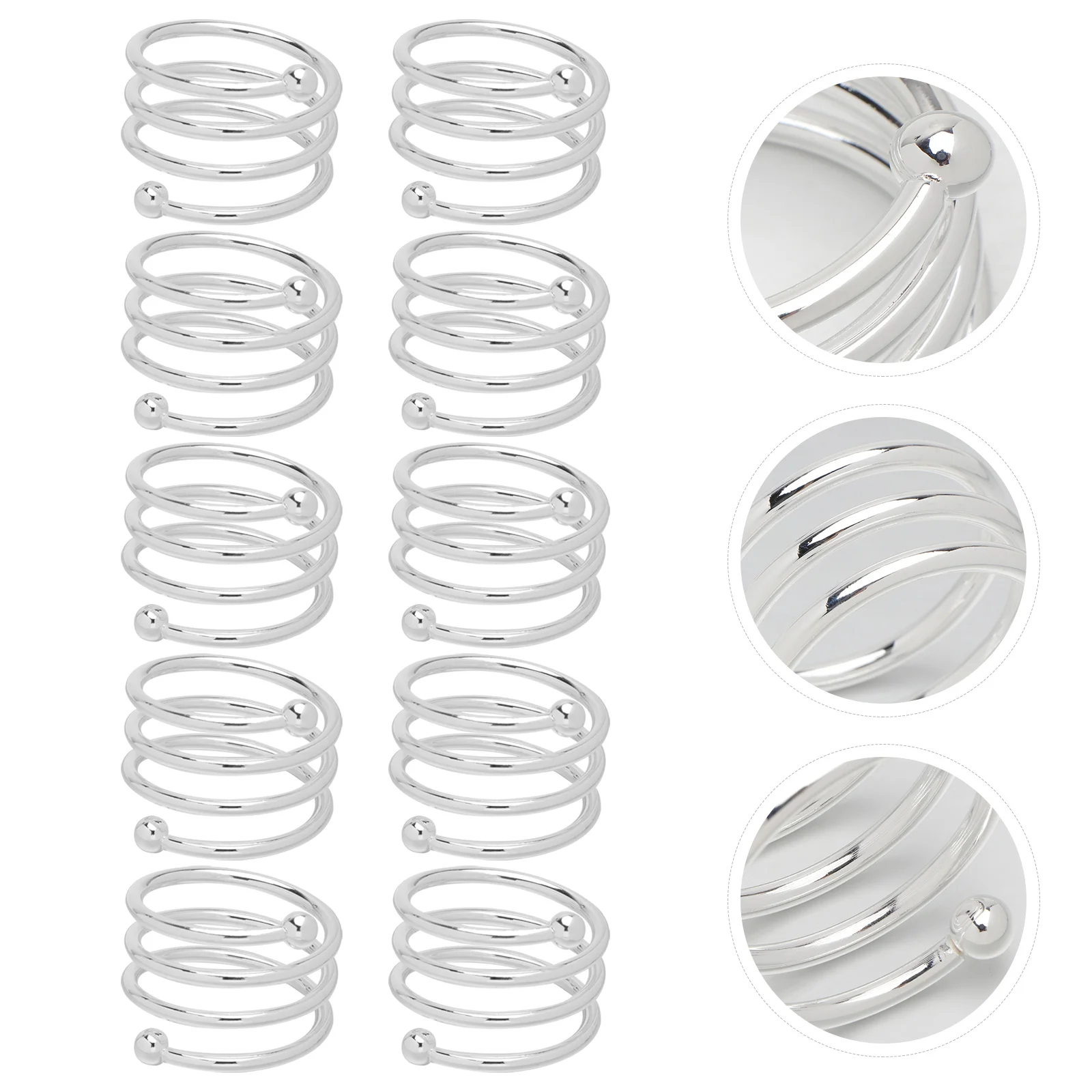 

10 Pcs Wedding Napkin Buckle Dinner Party Decorative Napkins Holder Ring Adjustable Banquet Holders Miss