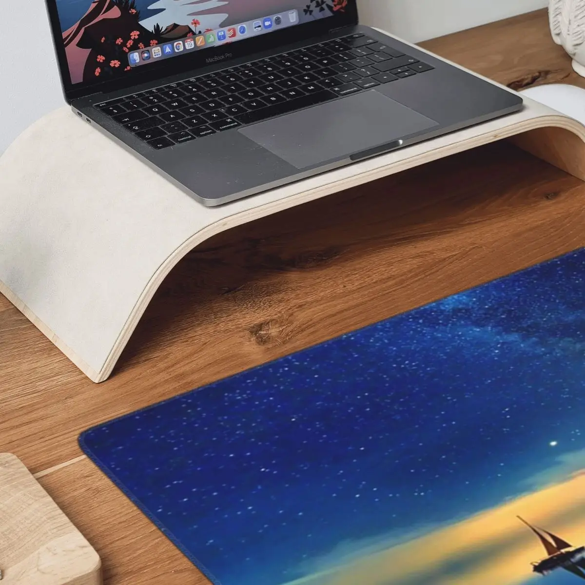 Night In The Sea Large Mouse Pad Computer Keyboard Mouse Mat Gaming PC Laptop Desk Mat Office Accessories Table Mats