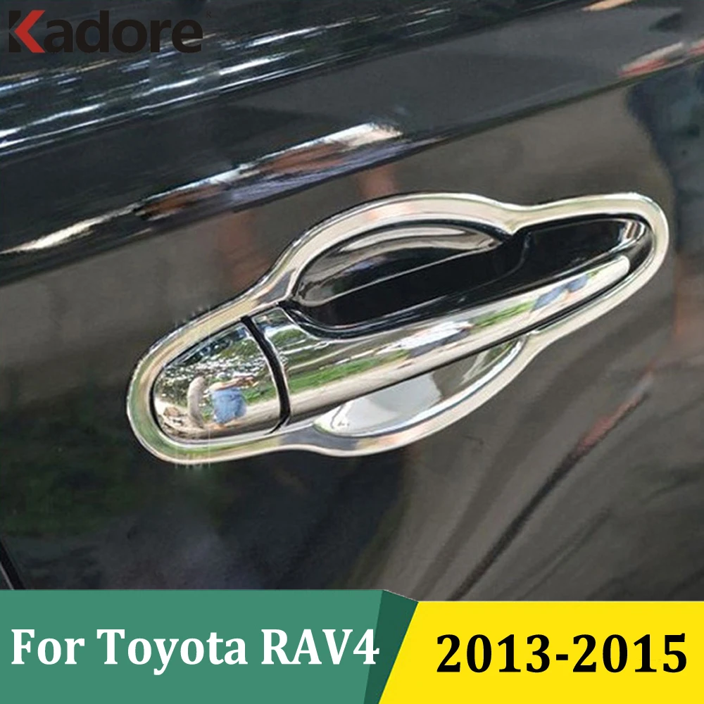 

For Toyota RAV4 RAV 4 2013 2014 2015 ABS Chrome Side Door Handle Cover Trim Sticker Car Exterior Accessories