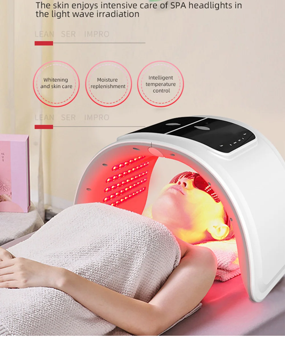 Neue LED-Gesichts masken ausrüstung 7 in 1 Farbe Gesicht Spa Gesichts gerät Haut verjüngung Licht Gesichts körper Schönheits maschine für die Hautpflege – Detail 5