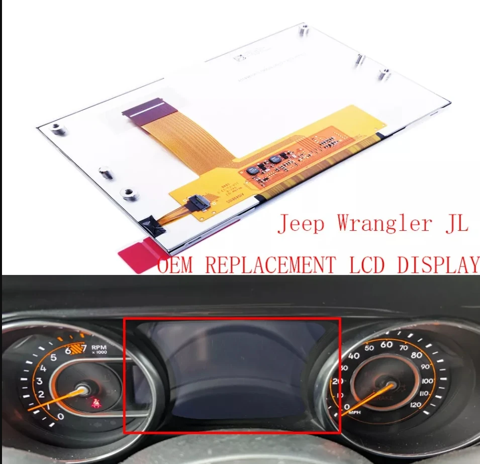 Replacement Instrument cluster LCD display For Jeep Wrangler JL Sahara 2018-22 68233868AM, 68233868AN, 68377782AC, 68377782AD,