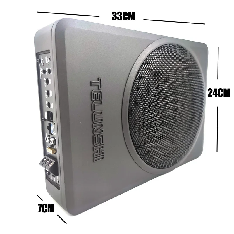 Slim RMS 180W Car Under-Seat Subwoofer Speakers 10 inch Ultra thin Car Active Subwoofer