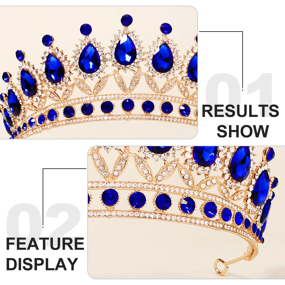 

Wedding Rhinestone Crown Vintage Queen's Tiara for Women Hair Decor Bridal Accessory Elegant Wedding Headdress Delicate Crown