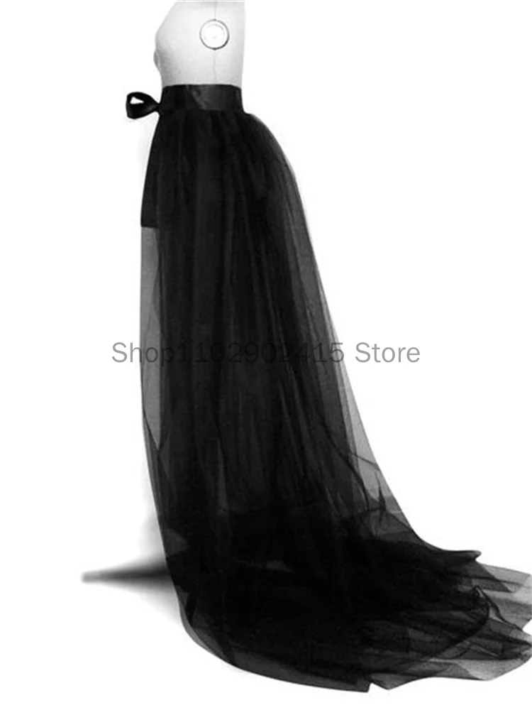 Retro Vrouwen Tule Lange Rok Bruiloft Feest Prom Bandage Mesh Maxi Rok Effen Kleur Mode Womens Rokken Veteraan Bandage Rokken