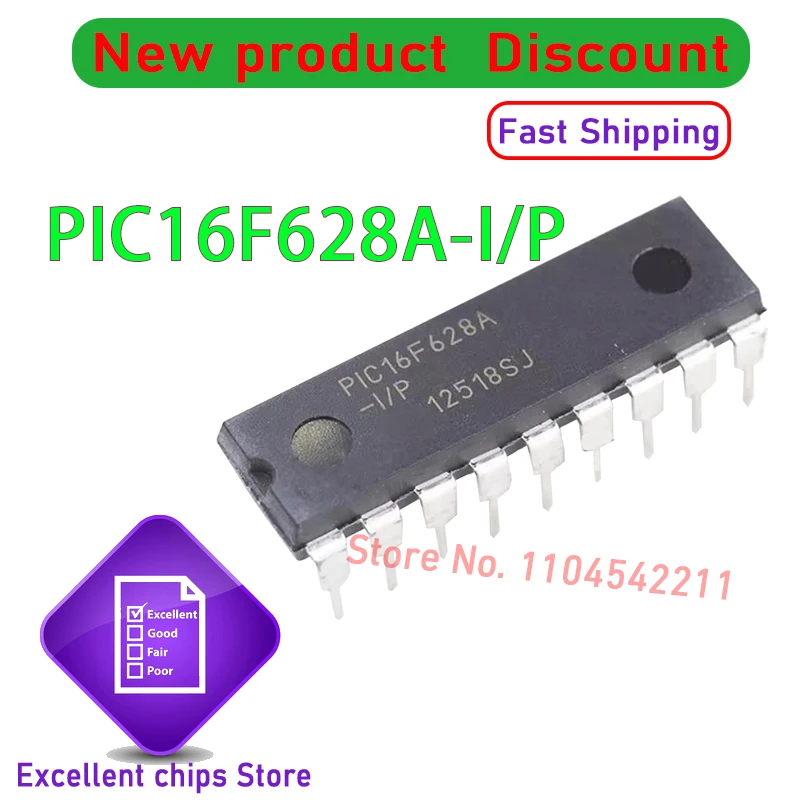 1 pz/lotto Originale PIC16F628A PIC16F628A-I/P 16F628A DIP-18 100% Nuovo e Genuino