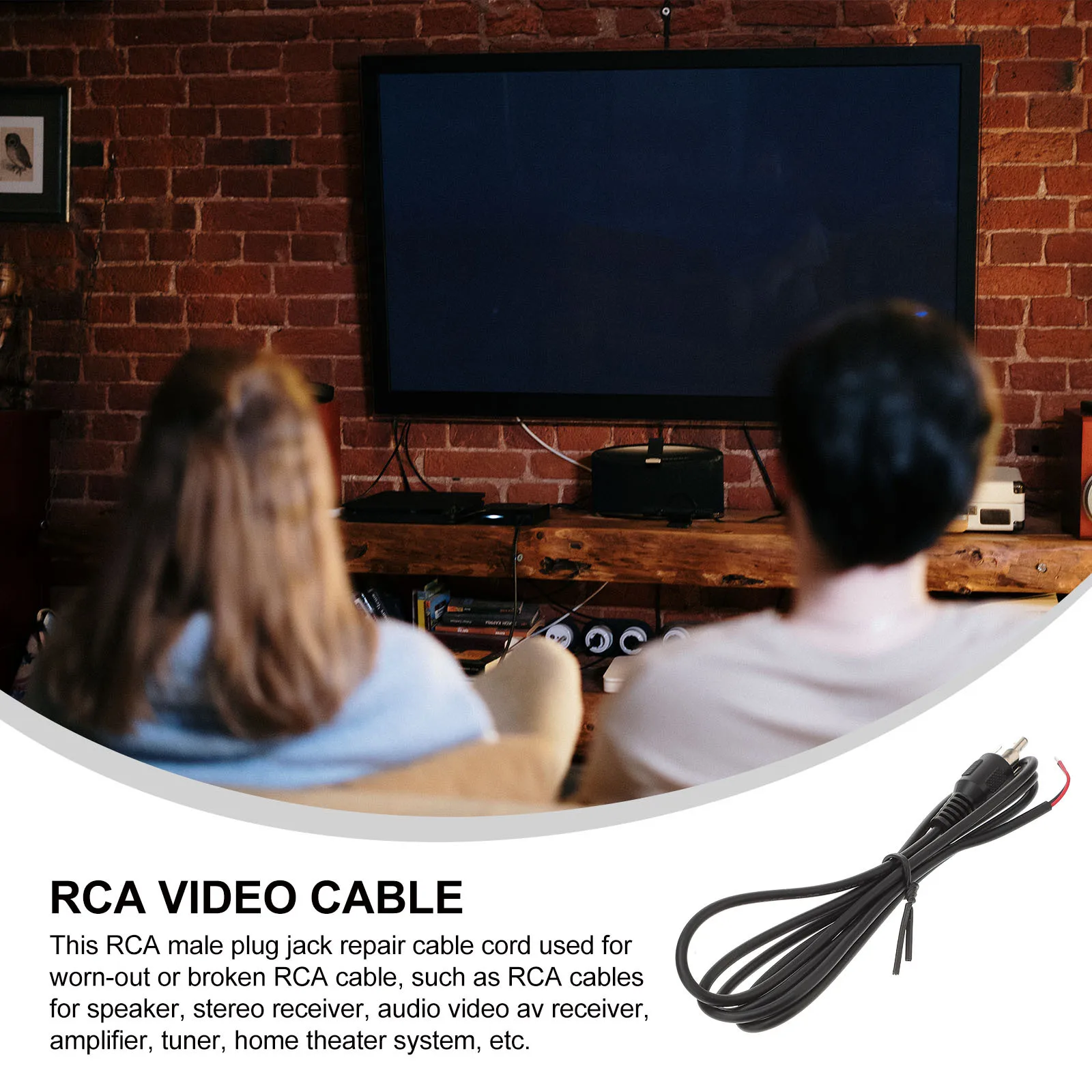 

6Pcs Audio Cable to Bare Wire PVC Cord Replacement Male Plug Jack Connector for Speaker Stereo System