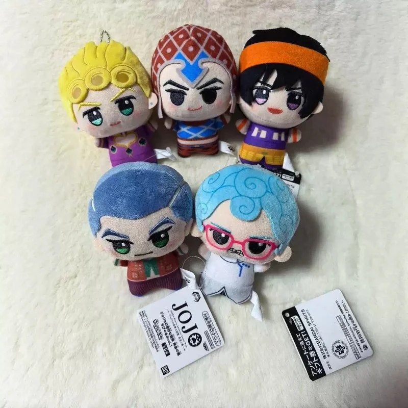 Banpresto Plush Doll JoJo's Bizarre Adventure Golden Wind Giorno Mista Narancia Keychain In Stock Anime Pendant Bag Decor Gift