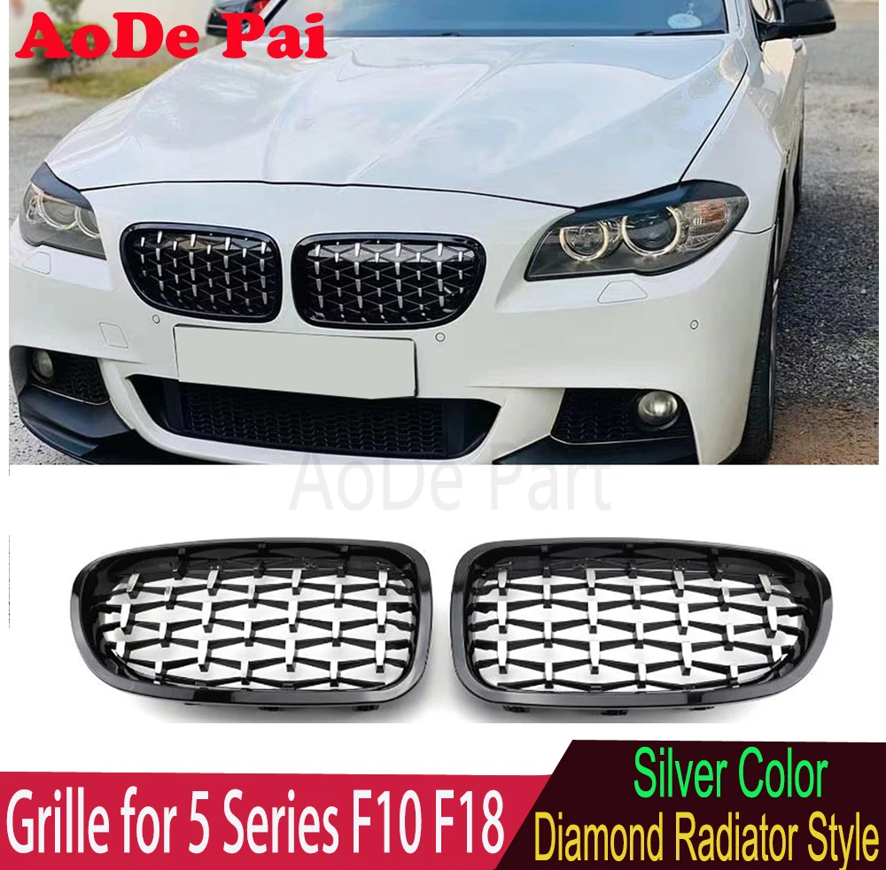 

Diamond Radiator Style Front Kidney Grille Grill Mesh Hood for BMW 5 Series F10 F18 M5 2010-2017