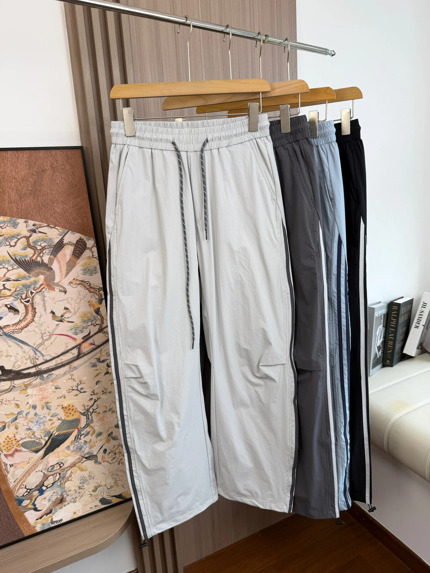 Lightweight Tech Waterproof Men's Outdoor Casual Pants Spring Summer Loose Leggings Windproof Casual Trousers