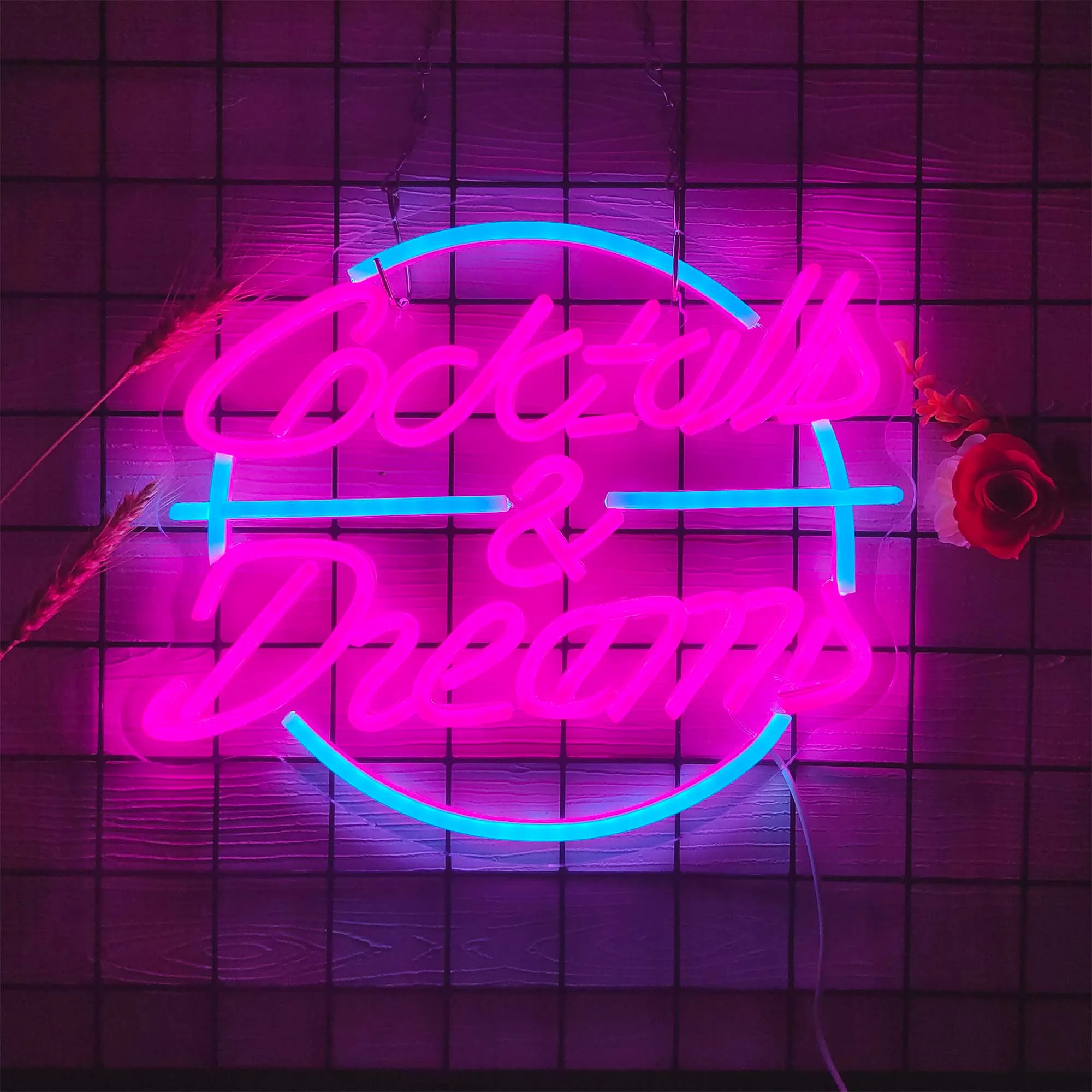 LED Neon Sign cocktail And Dreams Business Pub Bar Neon Light Store Shop LED Signboard Wall Decor insegne al Neon luci notturne a LED
