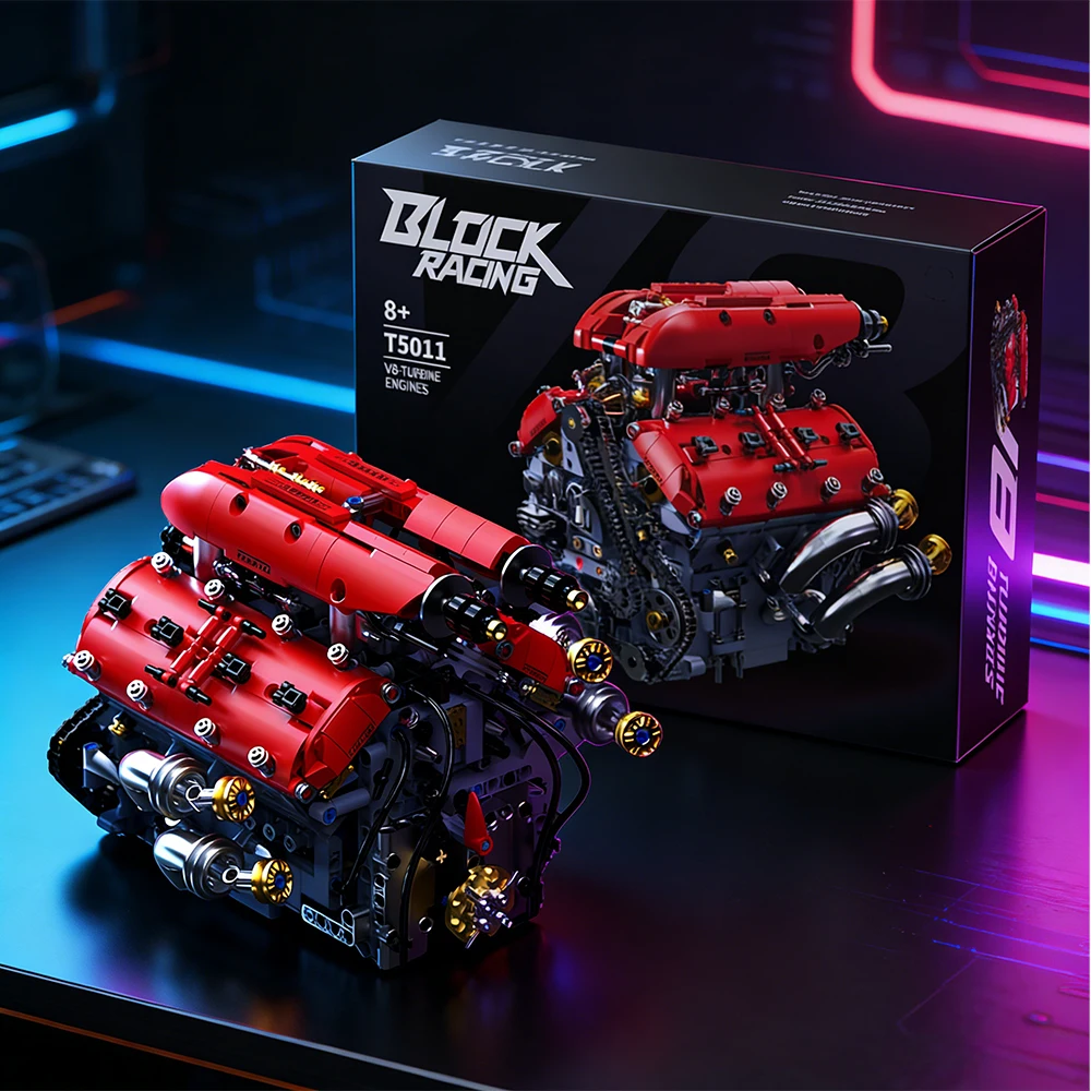

Набор для сборки модели двигателя V8 из 1370 деталей, конструктор MOC, игрушка-конструктор для самостоятельной сборки, настольный декор, коллекционный подарок для взрослых