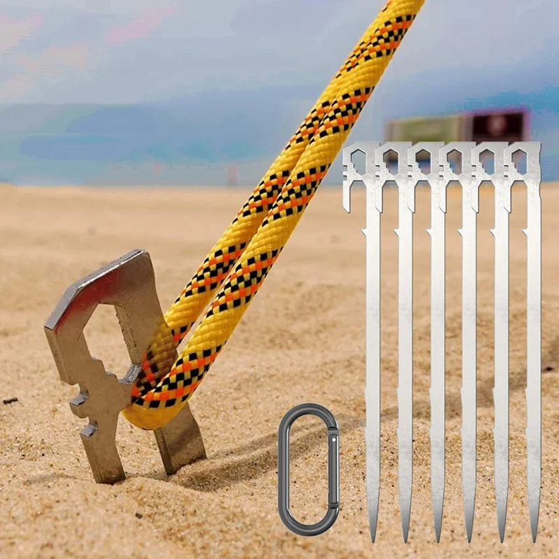 

ABJV 420 Stainless Steel Tent Nails Ground Nails Fixed Piles Thick High Hardness Mountaineering Camping Sand 28Cm