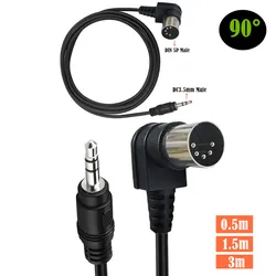 3.5mm złącze Stereo kabel Audio 3.5mm Aux męski do MIDI Din 5 Pin MIDI żeński wtyk wysokiej jakości 0.5/1.5/3m do mikrofon