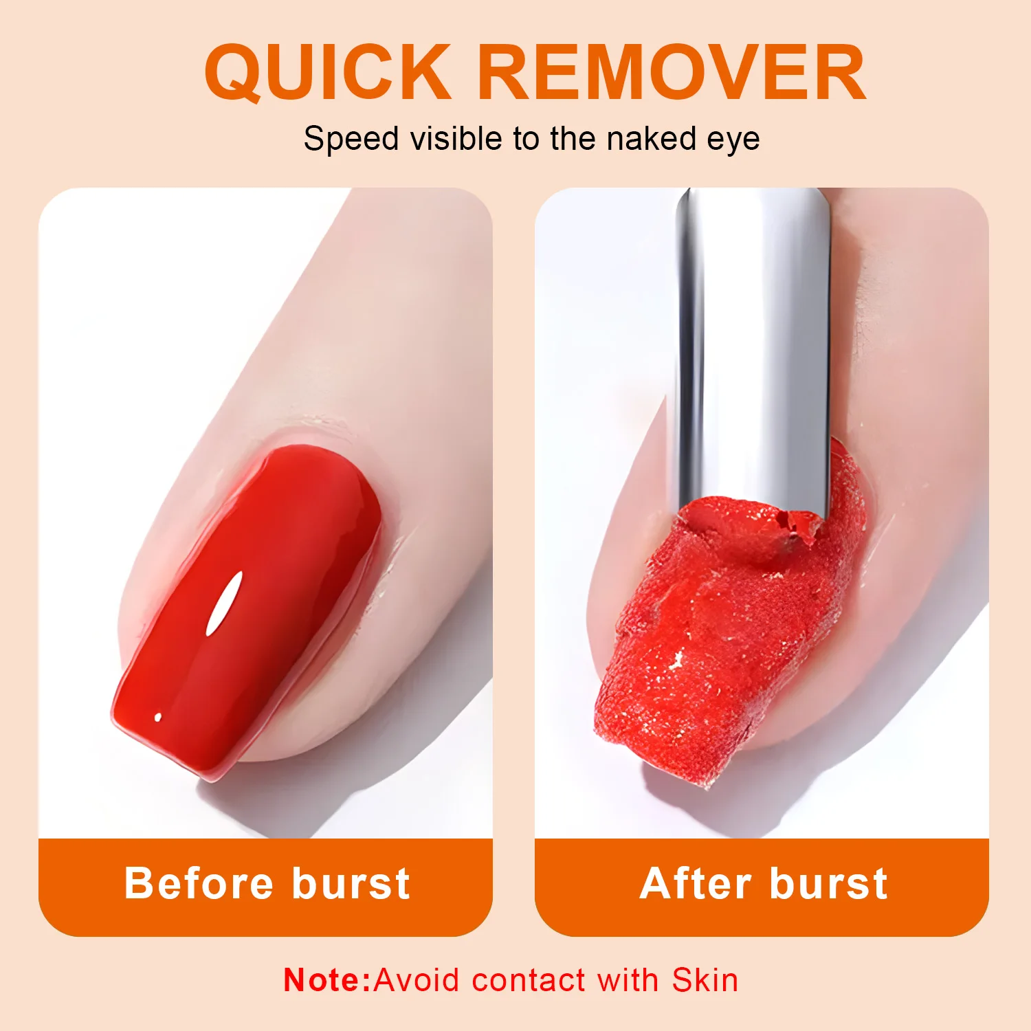 Gel Nail Polish Remover, Quick & Easy Polish Remover In 2-3 Minutes, No Need Soaking Or Wrapping - 0.51oz