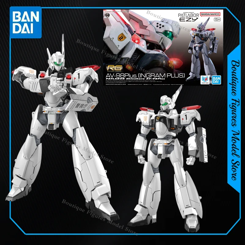 Figura de Acción de Anime Bandai Original RG 1/48 AV-98Plus INGRAM PLUS PATLABOR EZY, Modelo Coleccionable para Armar, Regalo, Juguetes, Pasatiempos