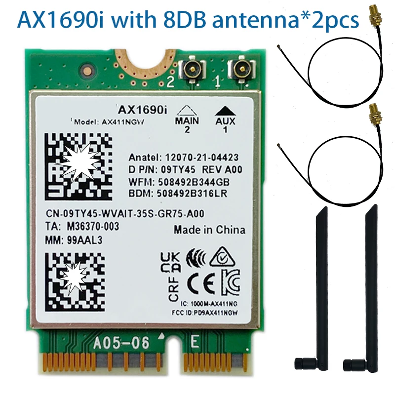 AX411 WiFi Killer 1690i AX411NGW CARD Notebook Built in WIFI6E Gigabit Killer Game Wireless Network Card 411NGW Bluetooth 5.3