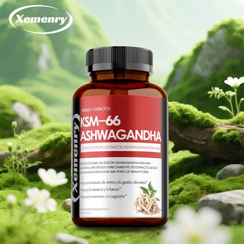 

KSM 66 Ashwagandha Root Extract Capsules - Helps Improve Sleep Quality, Relieve Stress, Improve Mood, Balance Hormones