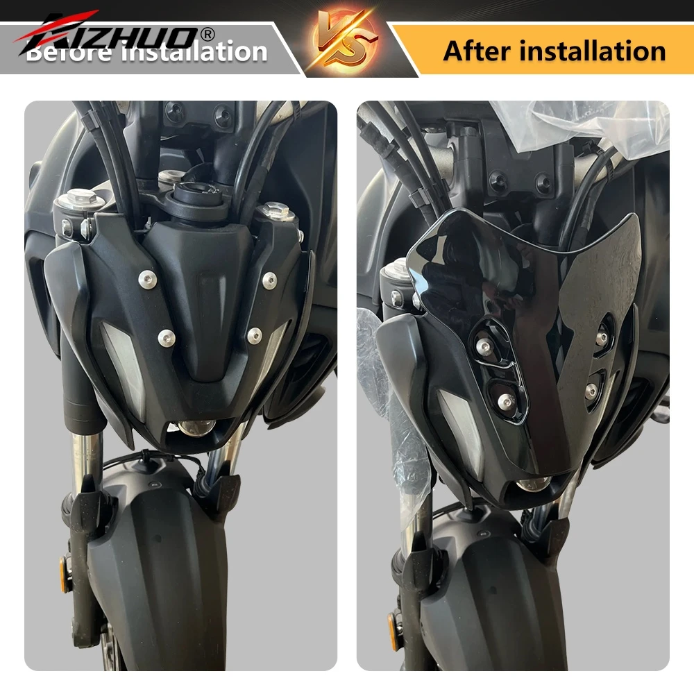 MT07 2024 Motorcycle Windshield Deflectors Wind Shield Screen Protector Parts For Yamaha MT-07 Windscreen MT 07 2023 2022 2021 view 4