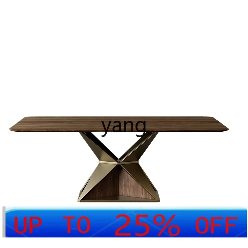 LMMmodern simple solid wood dining table rectangular medium and ancient style household large board table eating table