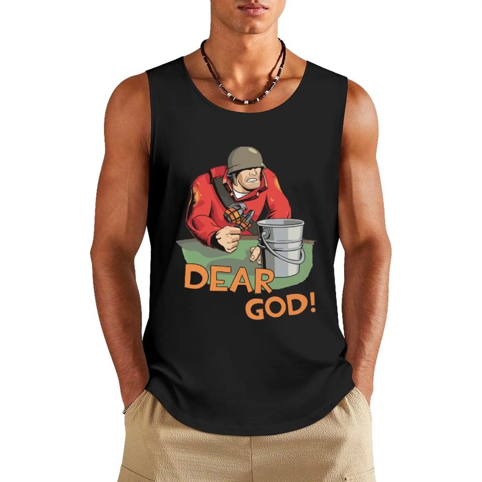 Team Fortress 2 Merch This Is A Bucket Shirt Tank Top T-shirt Men's gym Japanese t-shirt T-shirt men