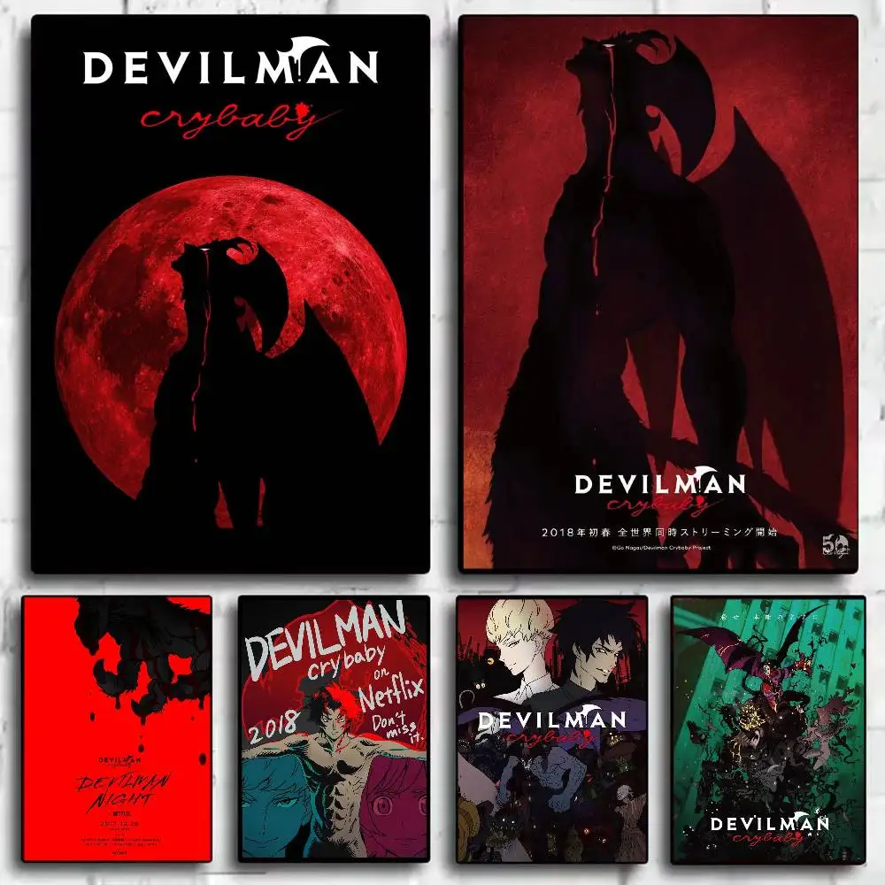Anime Devilman Crybaby Poster HD Home Decor Klebrige Wand Wasserdicht Home Wohnzimmer Bar Ästhetisches Dekor
