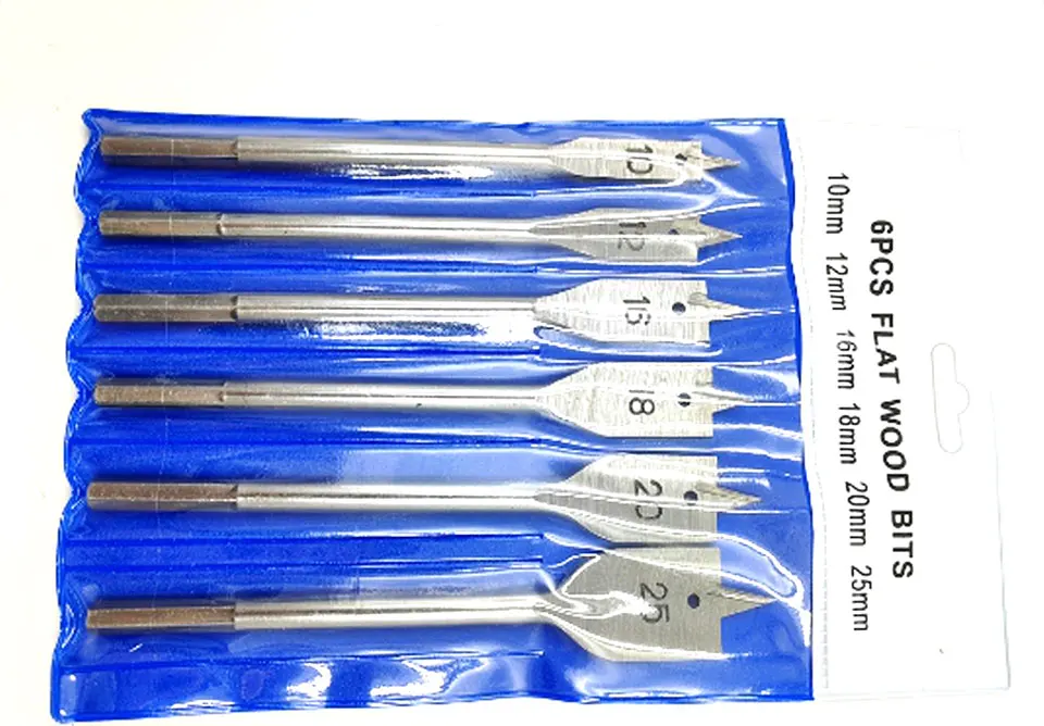 6PCS Fast Cutting Woodworking Bore Bit 10-25MM Three Pointed Hexagonal Handle Woodworking Drill Bit Set Hole Reaming Power Tool