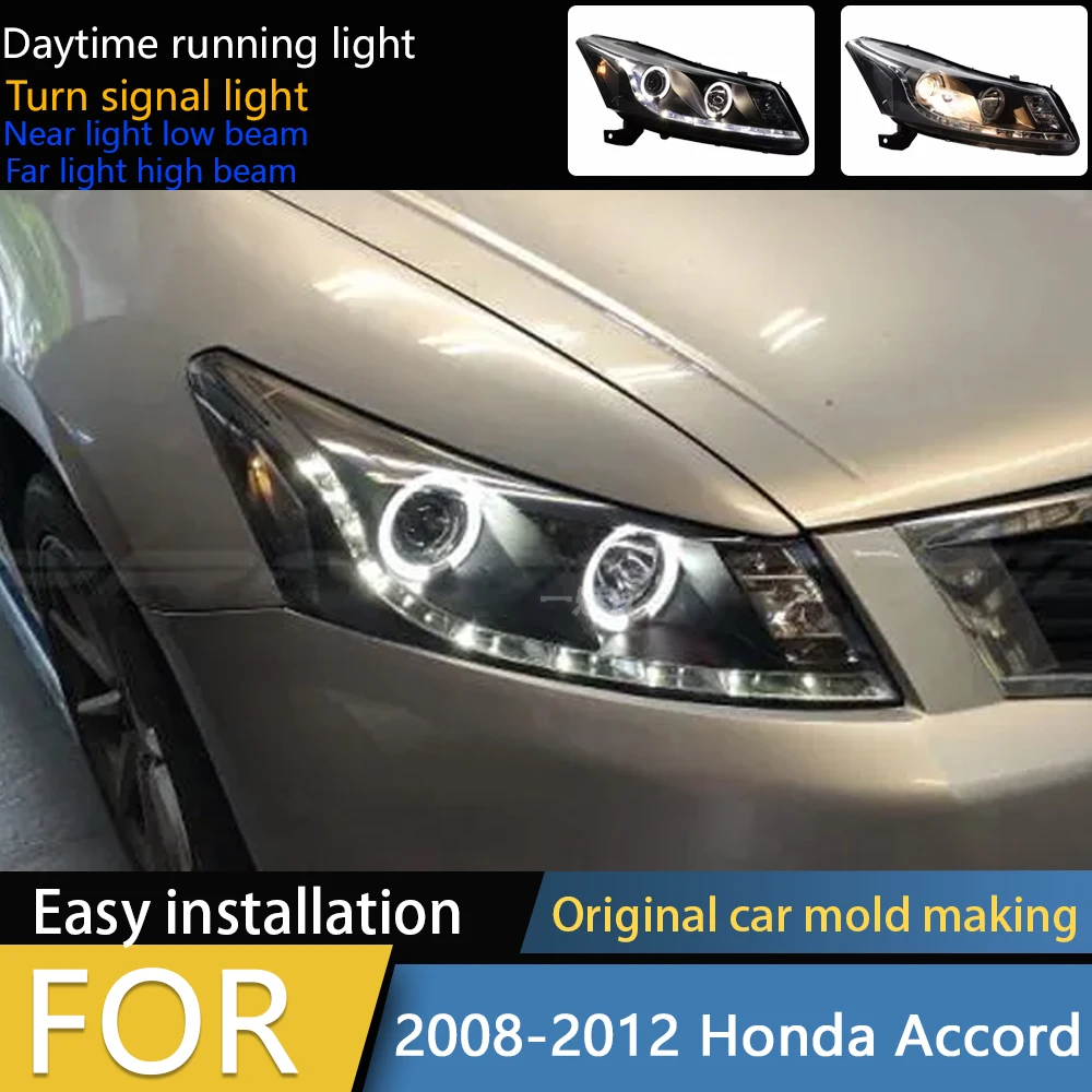 

KOWELL автомобильный Стайлинг для фар Honda Accord 2008-2013 Accord 8 8th фара DRL указатель поворота ближнего света линза проектора