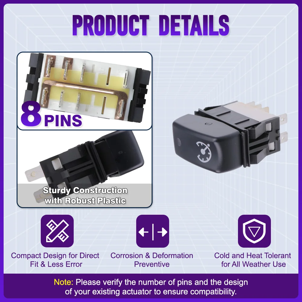 Power Cruise Control Rocker Switch Button for Kenworth Trucks Left Hand Drive P27104014 577.59636 8Pins