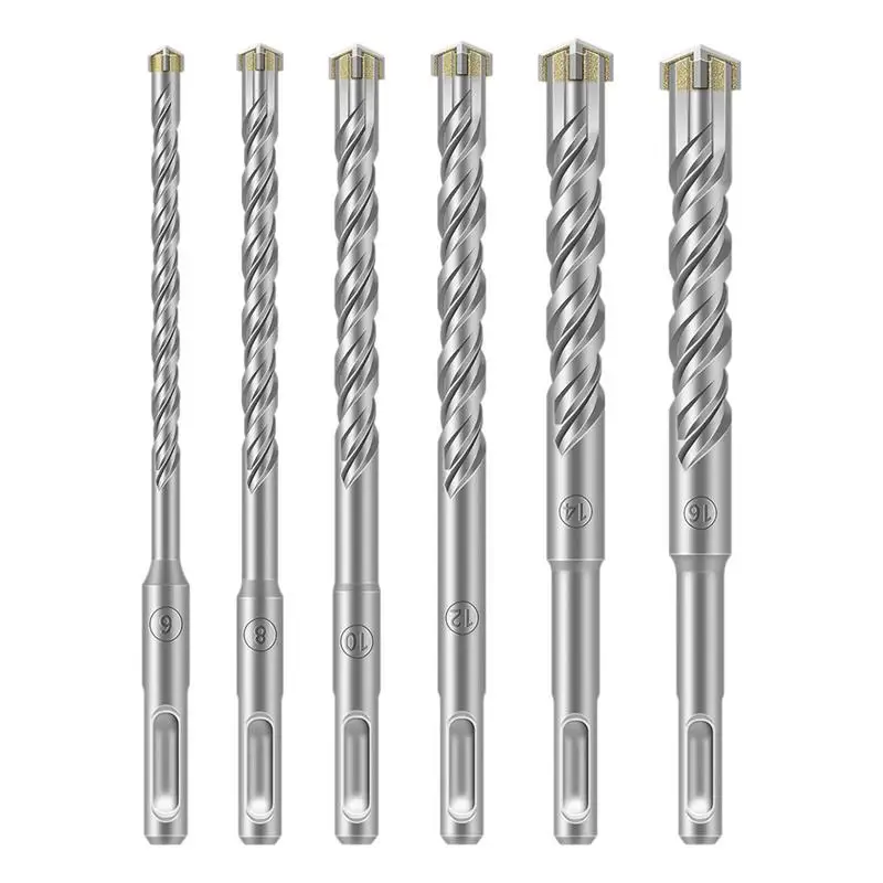 Rotary Hammer Drill Bits For Concrete 6pcs Drill Bits Kit For Ceramic Tile Alloy Cross-recessed Tile Drill Bit Set Wood Drill