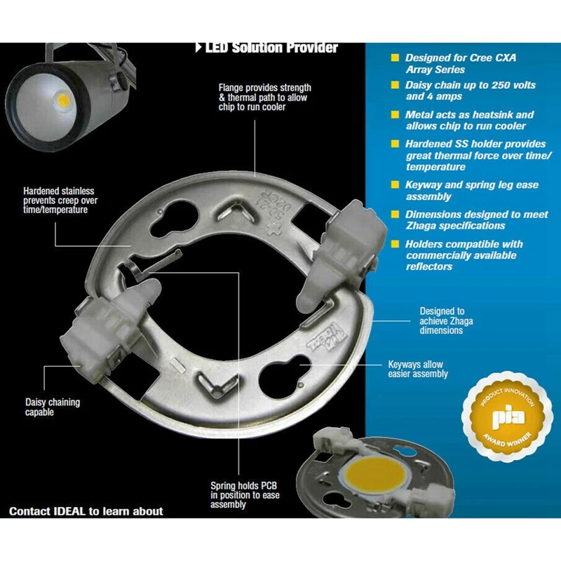 CXA3590 CXB3590 50-2303CR 어레이용 2025 새로운 LED COB 홀더 금속 솔더리스 홀더