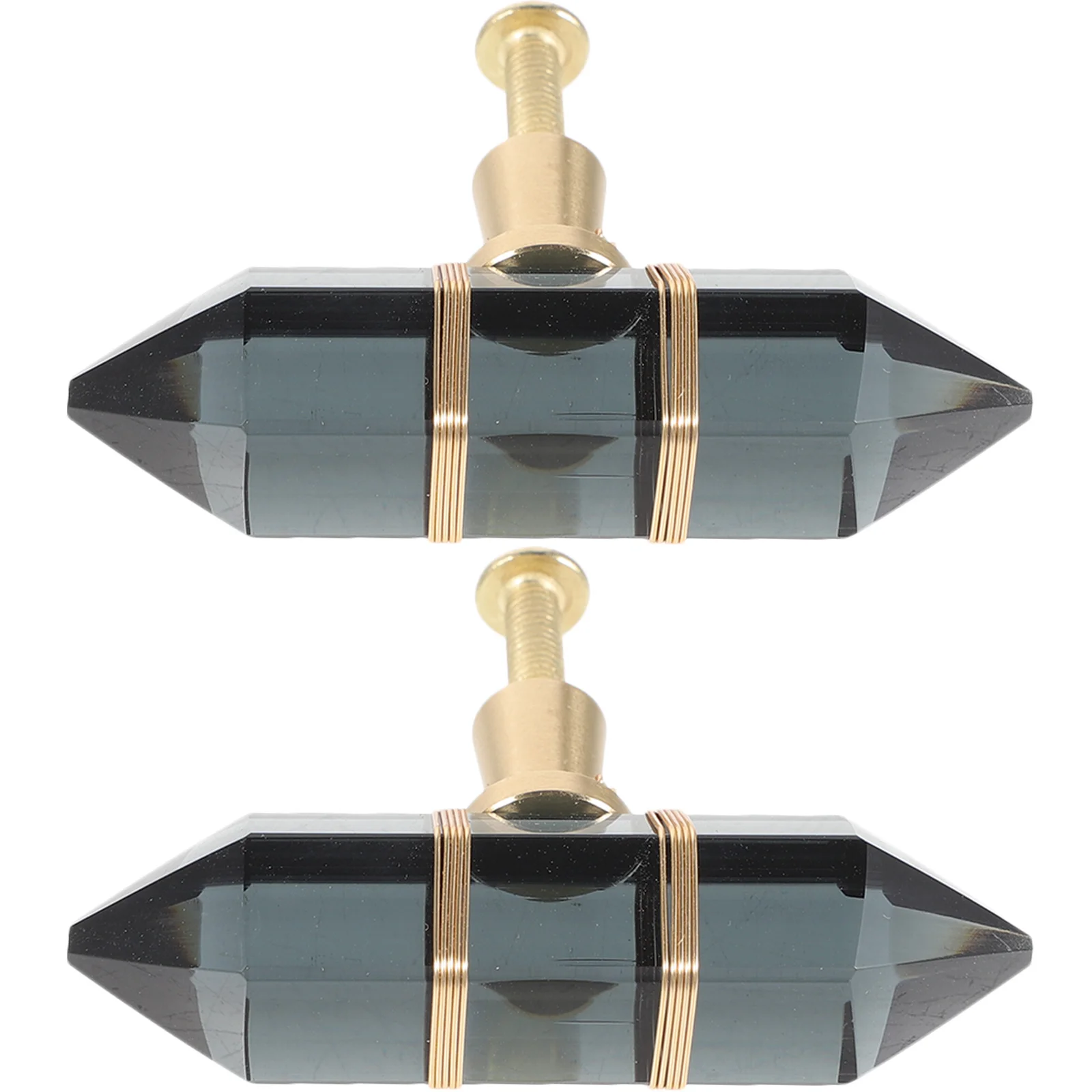 

2Pcs Hexagonal Crystal Brass Drawer Pulls Modern Cabinet Knobs Dresser Handles Furniture Decorative Small Cabinet Knobs