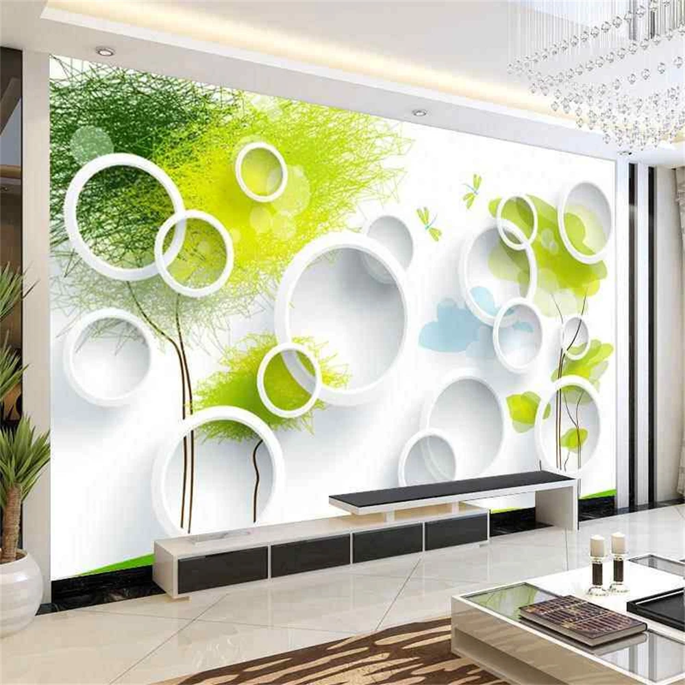 custom Tv background Abstract tree 3D circles wall paper 3d mural photo wallpaper Forest mural 3D Romantic art Home decoration