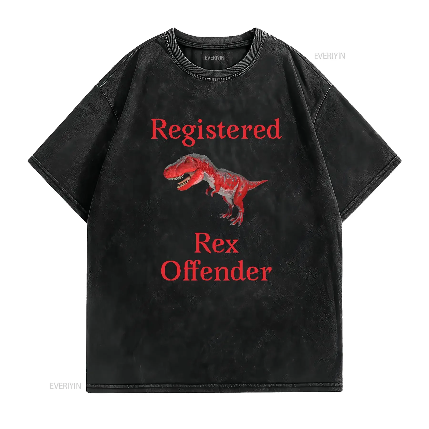 Registered Rex Offender Ark Survival Evolved Ascended T Shirt Dino Washed Retro 2000s Nature Dad s vintage Washed Soft Casual
