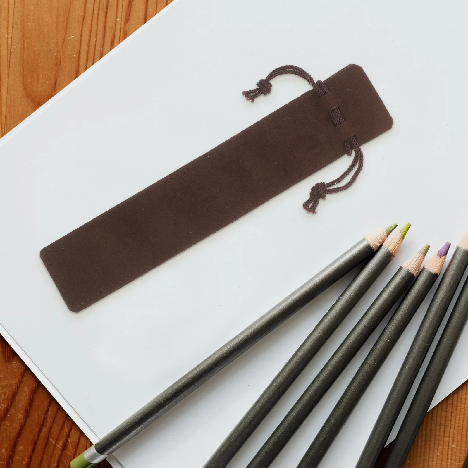 

Pen Pouch Drawstring Closure Soft Single Pen Holder For Fountain Ballpoint Pencil Compact Storage Case Portable Protective