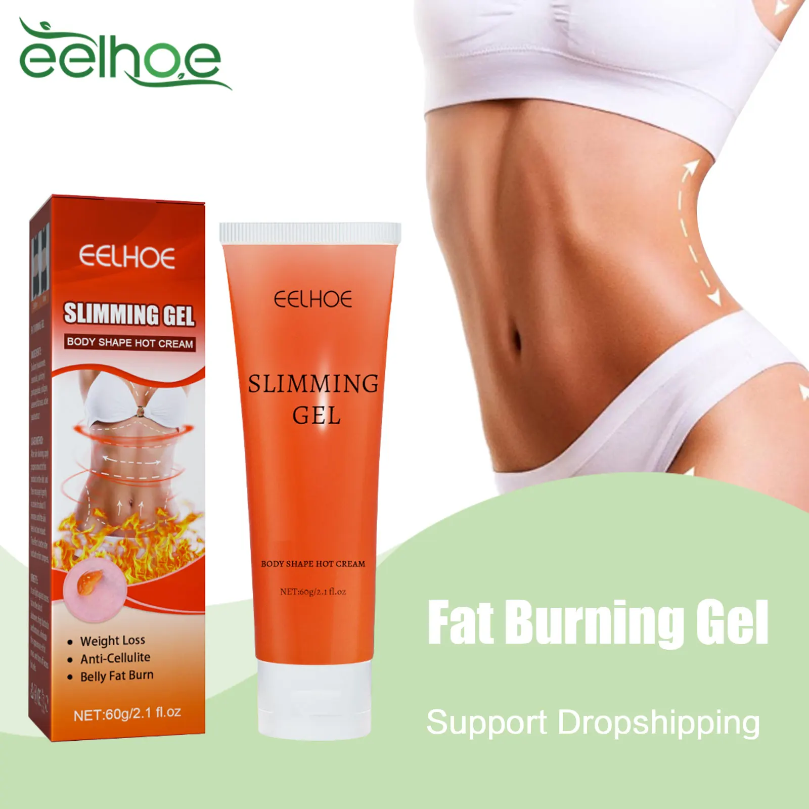 B-Urning Gel Emagrecedor, Promover o Metabolismo, Reduzir a Celulite da Perna, Firmamento da Barriga, Apertando a Cintura Fina, Braço, Creme Corporal Abdominal