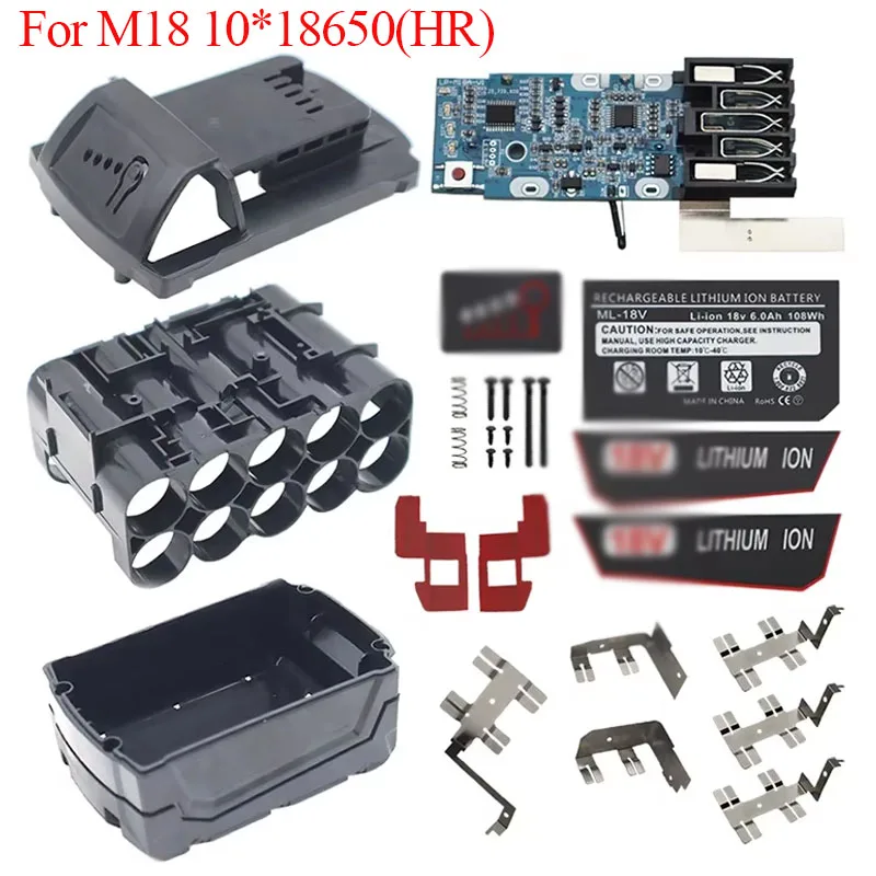 Do akumulatora litowo-jonowego M18 Plastikowa obudowa PCB Płytka zabezpieczająca ładowanie Obudowa do akumulatora litowego Milwaukee 18V Etykieta 6Ah