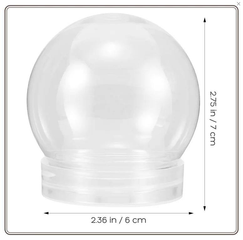 

10 Diy Mini Transparent Water Snowballs With Screw Caps Children's Christmas Crafts Holiday Set Decoration Round