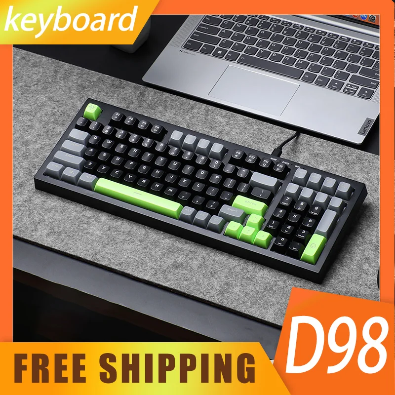 

Yunzii D98 Mute Keyboard 98% Wired Pbt Rgb Waterproof Customization Keyboard Type-C Computer Accessory For Office Gifts