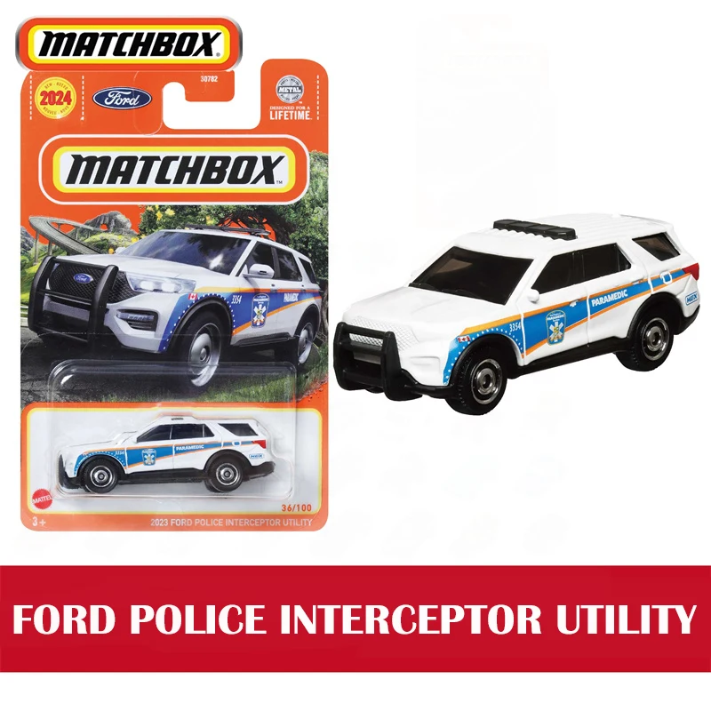 Original Matchbox Car 1/64 Diecast 2023 Ford Police Interceptor Utility Vehicle Model Toys for Boys Collection Birthday Gift