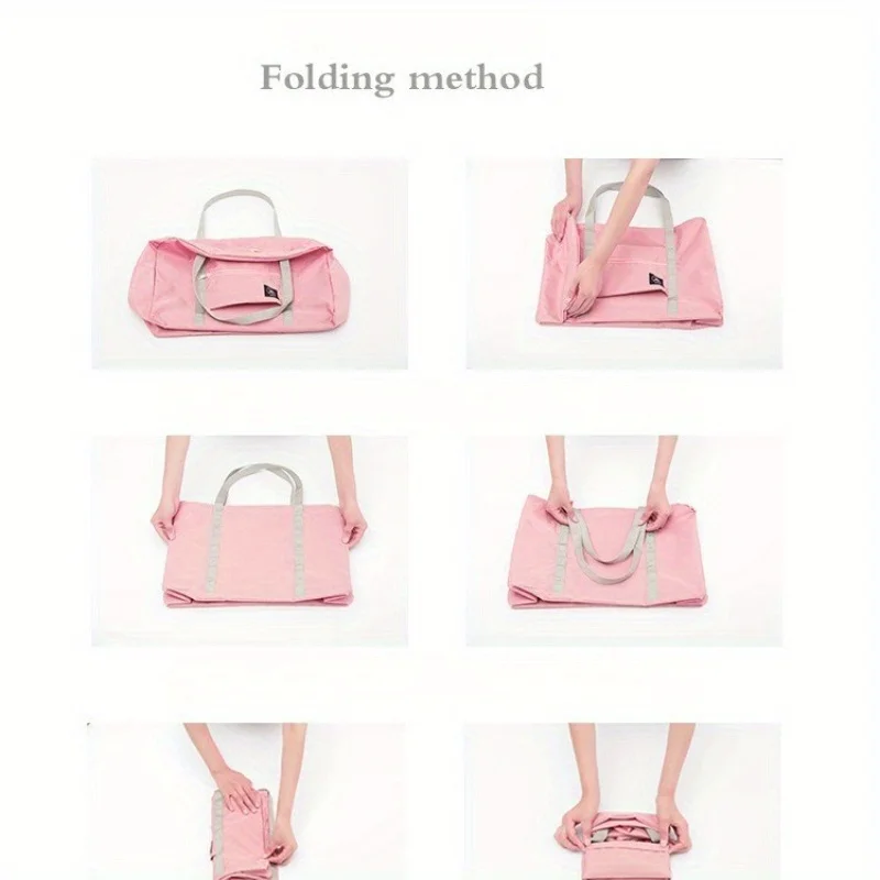 حقيبة سفر قابلة للطي من القماش الخشن، حقيبة سفر خفيفة الوزن وسعة كبيرة، ملحقات رحلة عطلة نهاية الأسبوع الرياضية طوال الليل، حقيبة تخزين متحركة