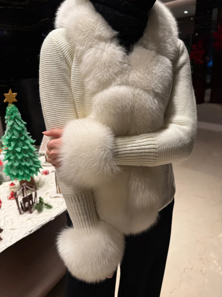 Tuularose Fashion Women's Fur Coat Winter Thickened Warm Plush Patchwork Lace-up Fur Cardigan Casual Office Lady Female Outwear