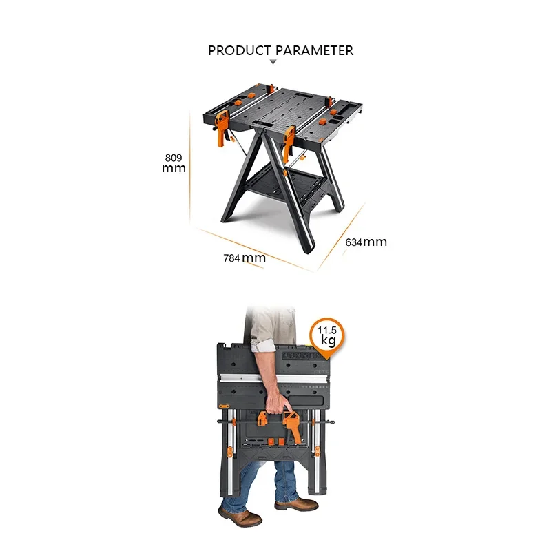 WX051 Multifunctional Portable Woodworking Saw Table Fast Fixing Saw Frame Folding Table Handheld Cutting Machine Worktable