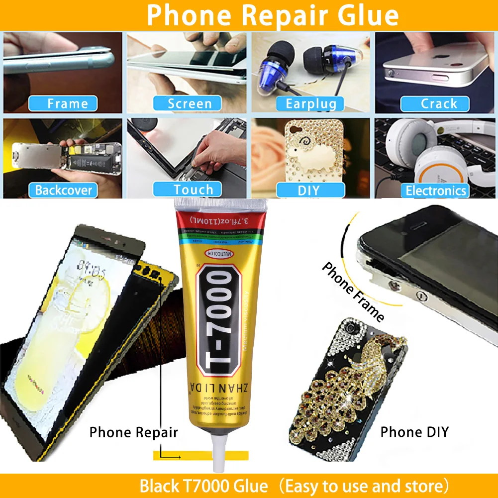 Imagem -05 - Cola Preta para Celular 15 50 110ml Capa Traseira Tela de Reparo de Alto-falante Display Lcd Eletrônico Faça Você Mesmo Adesivo Epóxi de Vidro de Borracha