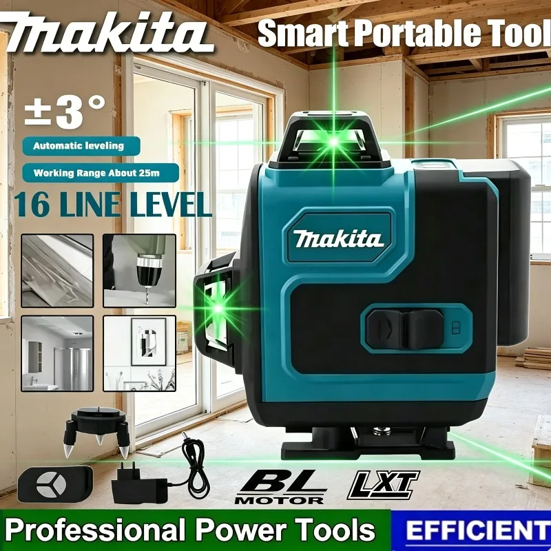 

Makita Level Tool Laser High-Precision 16 Line Green Light Laser High-Precision self-leveling Wall-Mounted Portable Level