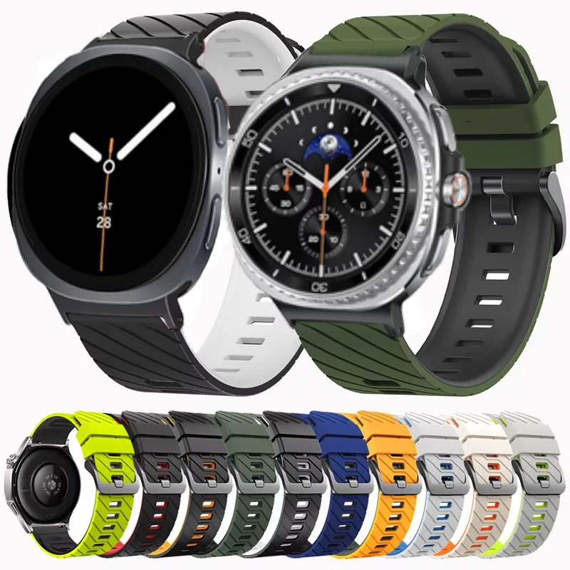 Silikonarmband für Samsung Galaxy Watch 8 44 mm 40 mm 8 Classic 46 mm Sportarmband für Samsung Galaxy Watch Ultra 2025 2024 47 mm