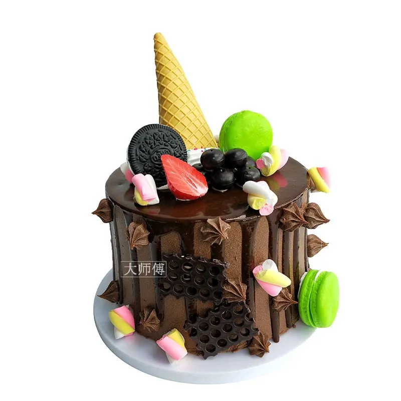 6 8inch Simulation Artificial fondant cake fake models clay chocolate cake decorating for store showcase  Decoration photography