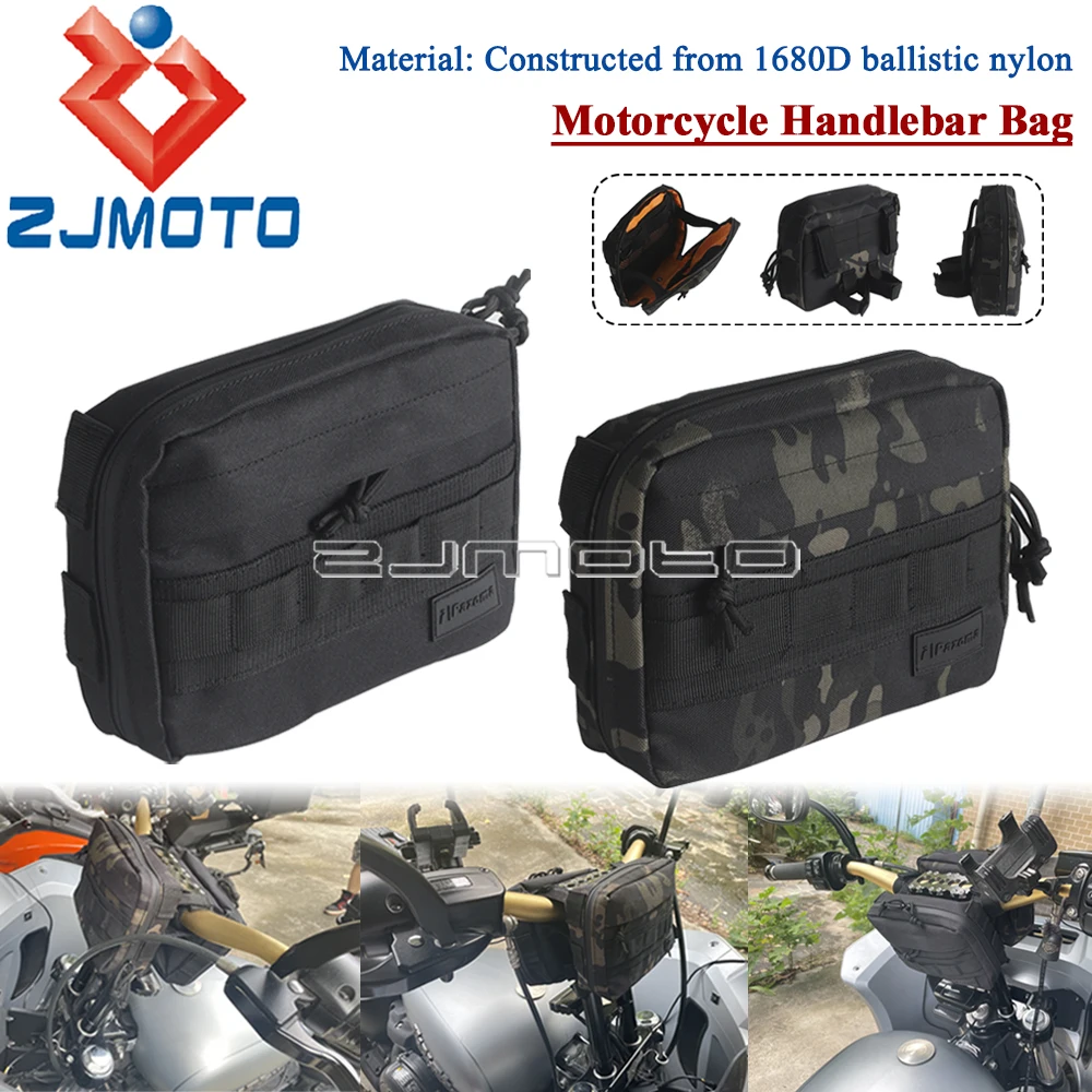 

Motorcycle Handle Bar Storage Tool Bag Handlebar Backpack T-Bar Luggage Bags For Harley Softail Low Rider ST Sportster Touring