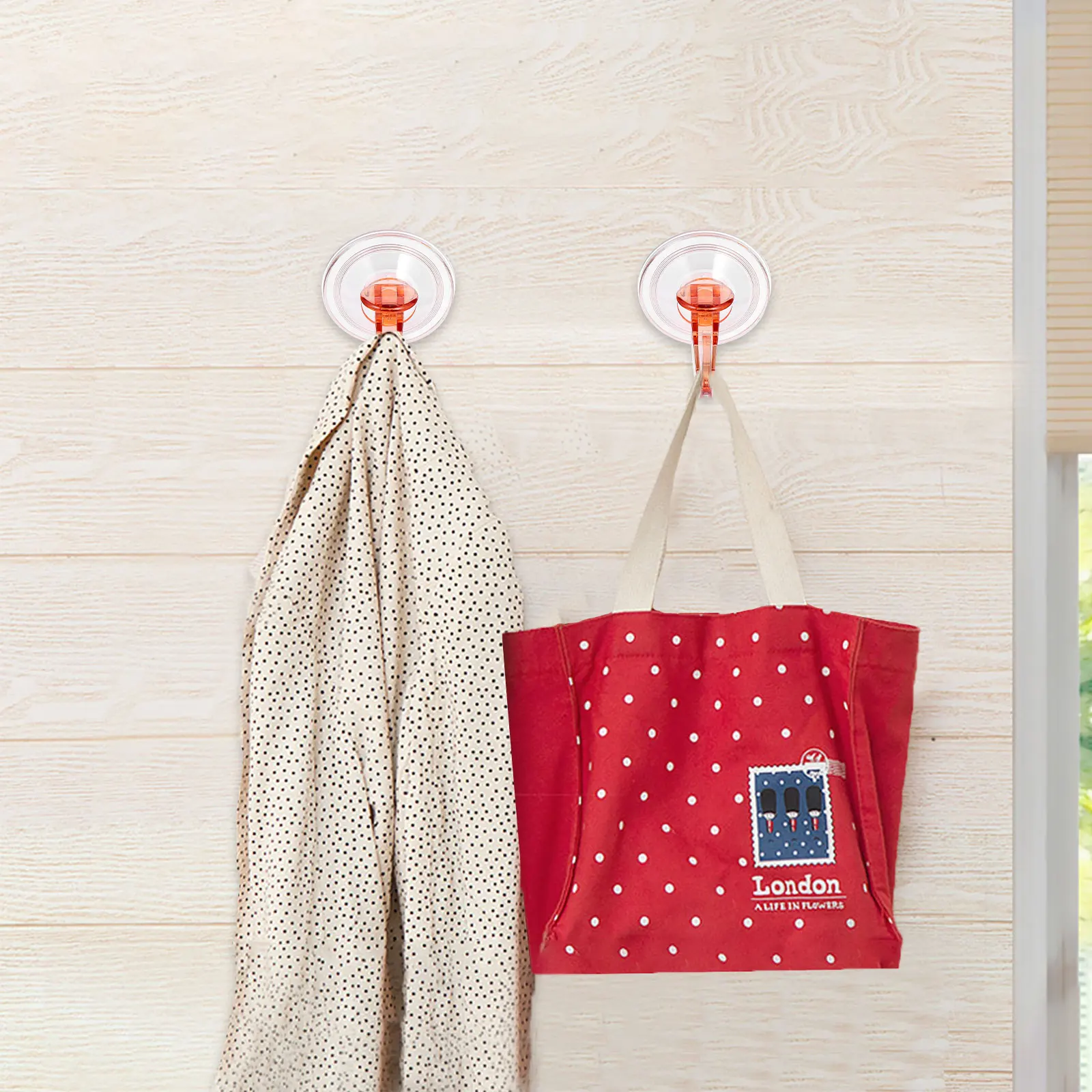 

2Pcs Strong Suction Cup Hooks High Gloss Durable Vacuum Hooks No Damage Punch-Free Shower Hooks
